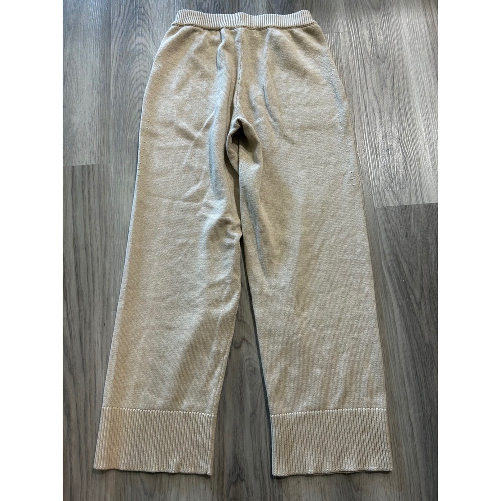 Free People FP Beach Oatmeal Beige 100% Cotton Knit Wide Leg Lounge Pants XS - Picture 7 of 8